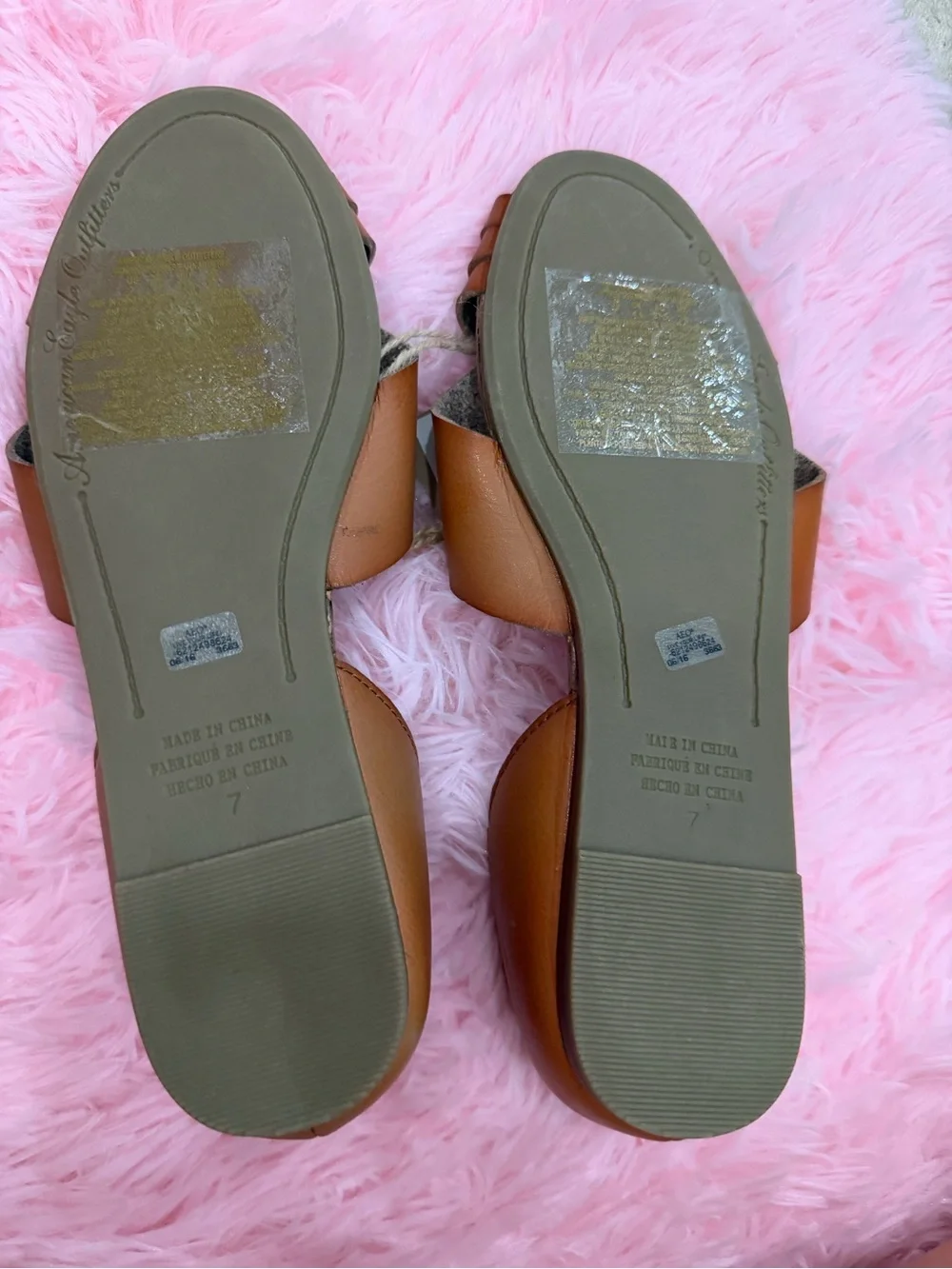 American Eagle Outfitters Tan Woven Leather D'Orsay Flats size 7 - Picture 3 of 11